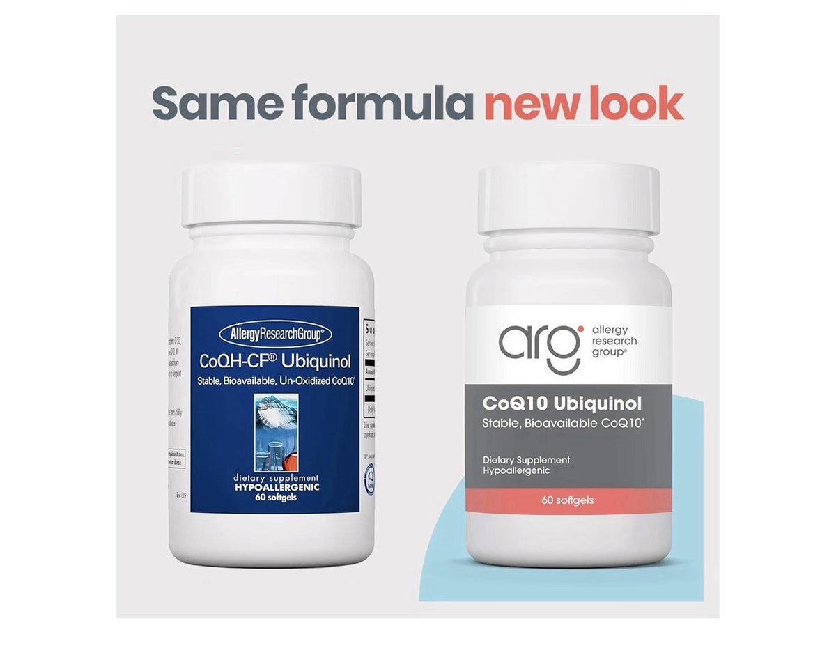 Allergy Research Group CoQ10 Ubiquinol Stable Bioavailable CoQ10 60 Softgels