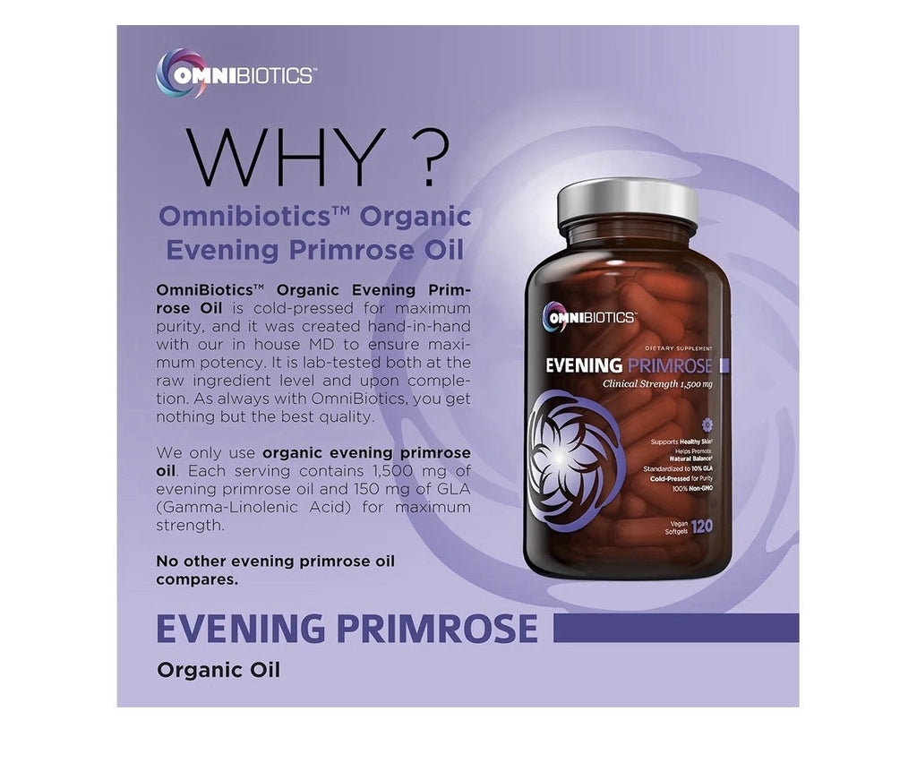 OmniBiotics Evening Primrose Oil Organic Clinical Strength Woman Hormone Balance