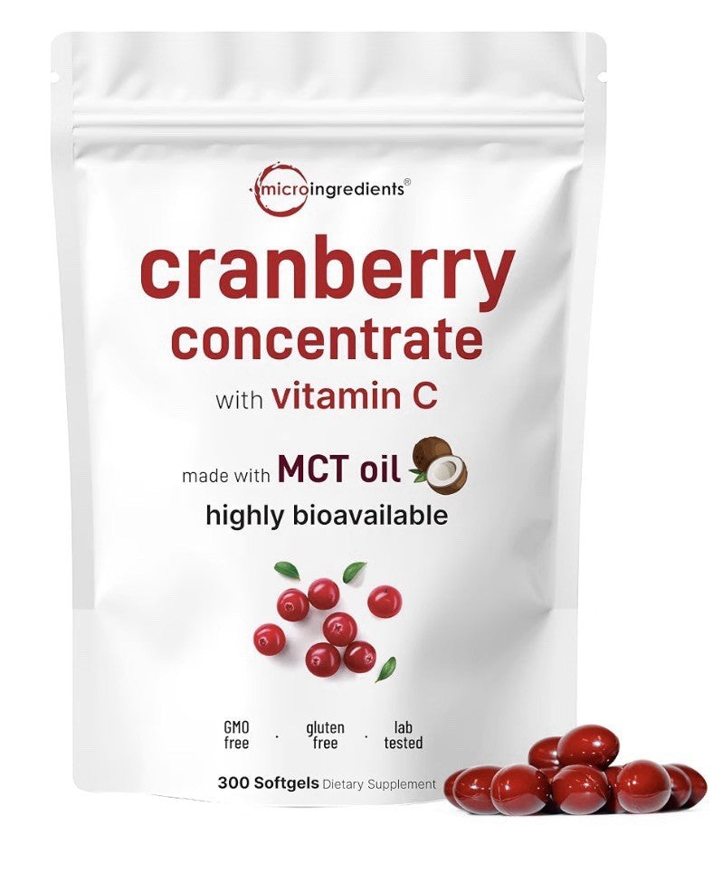 Micro Ingredients Cranberry Concentrate with Vitamin C for Women 300 Softgels