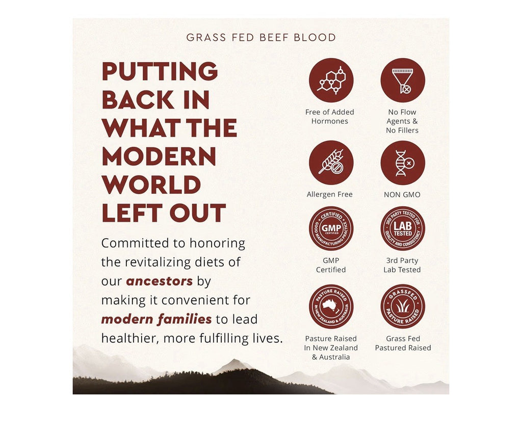 Ancestral Supplements Grass Fed Blood With Liver & Spleen Pasture Raised 180caps