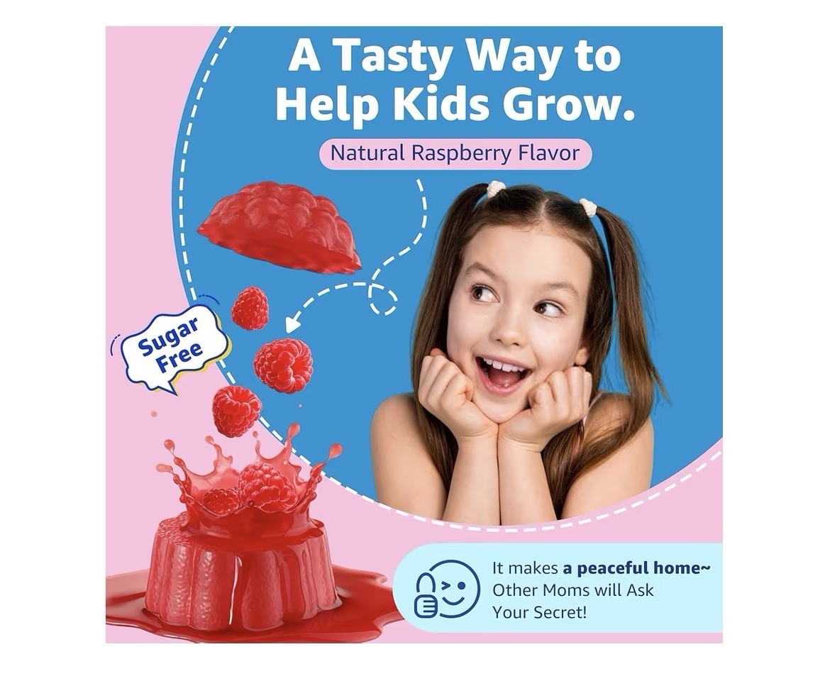 Neviss Saffron Magnesium Glycinate For Kids 4+ Focus Calm Happy Mood 60 Gummies