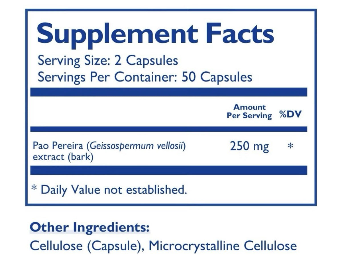 Beljanski® Products Pao V® Pao Pereira Extract Dietary Supplement 100 Capsules