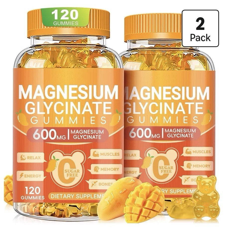 Nextdia Magnesium Glycinate Gummies 600mg Muscles Memory Bones Relax 2 Pack