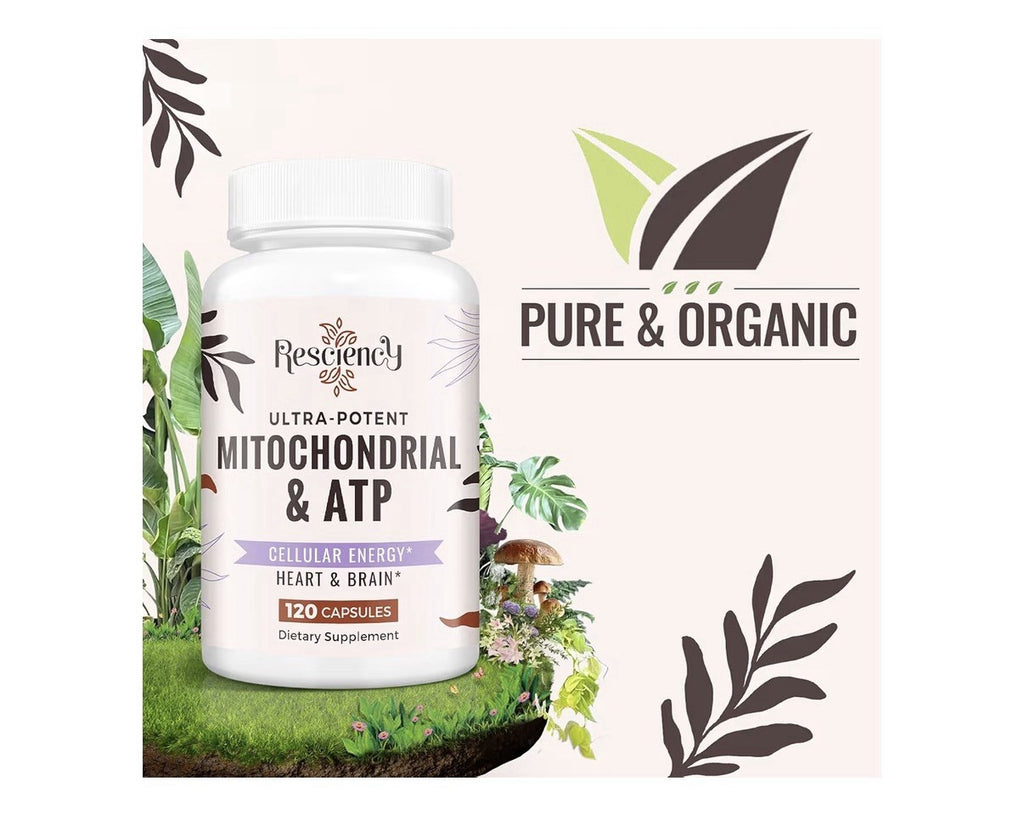 Resciency Mitochondrial & ATP Supplements Cellular Energy Heart Brain 2 Packs