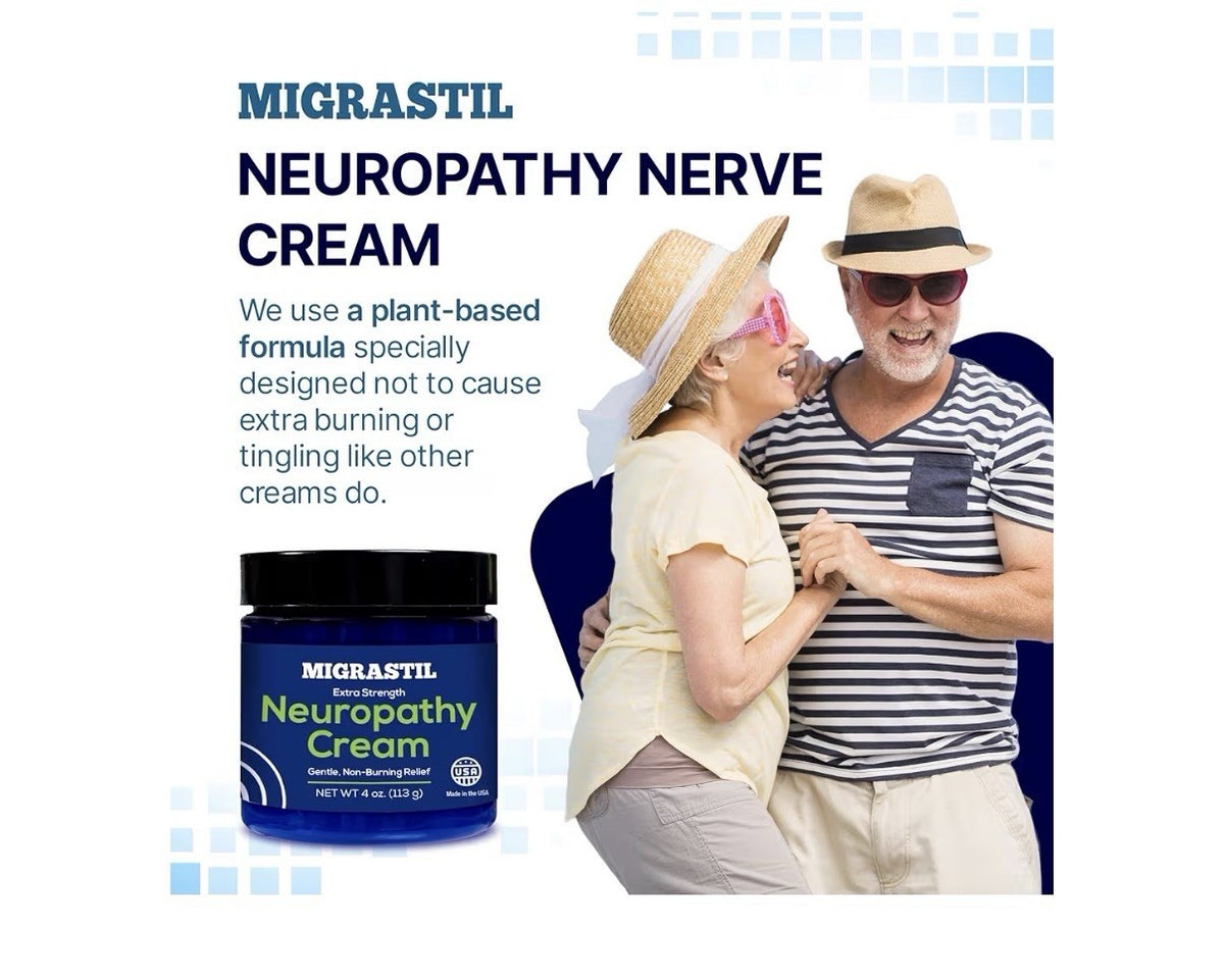 Migrastil Neuropathy Relief Cream Extra Strength for Feet Legs Hands Cooling 4oz