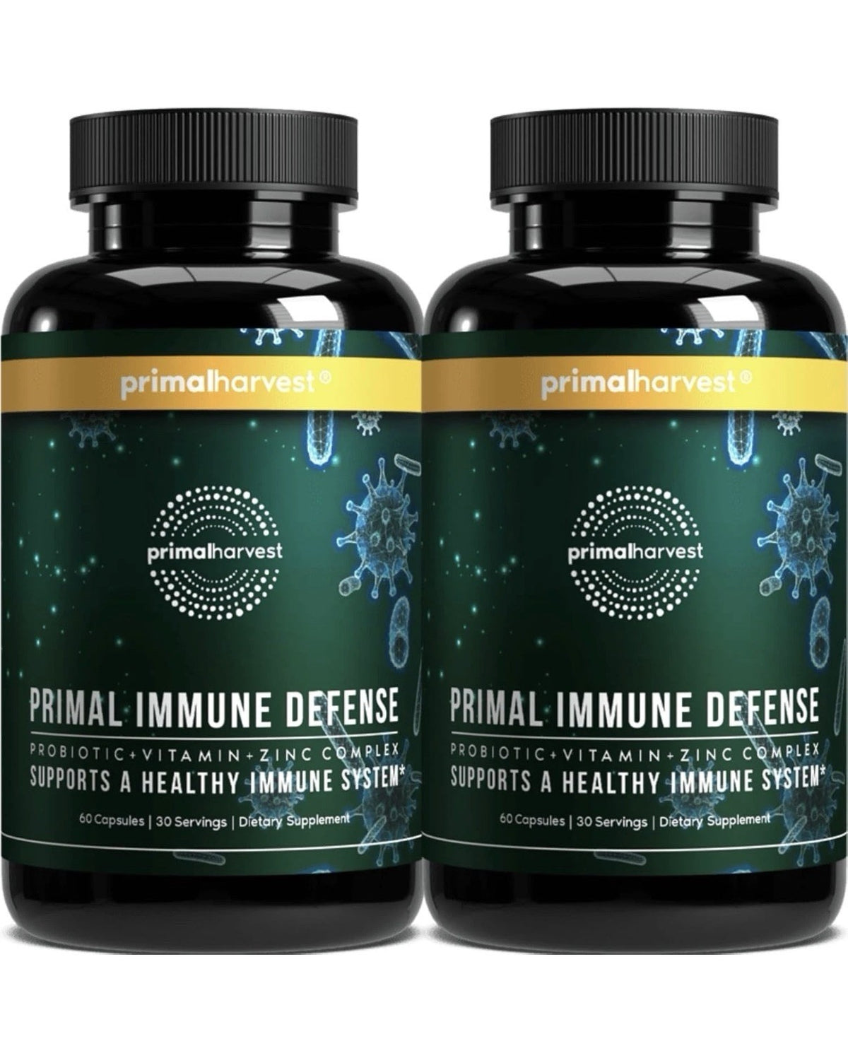 Primal Harvest Primal Immune Defense Probiotics Immune Booster Support 2 Pack
