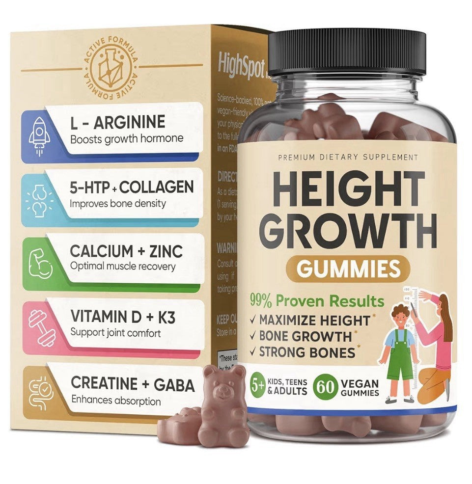 HighSpot Height Growth Bone Growth Strength Vitamin Calcium Magnesium 120Gummies