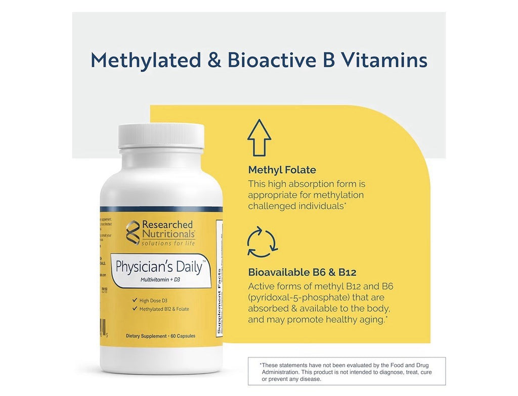 Researched Nutritionals Physician's Daily Multivitamin + D3 Supplement 60capsule