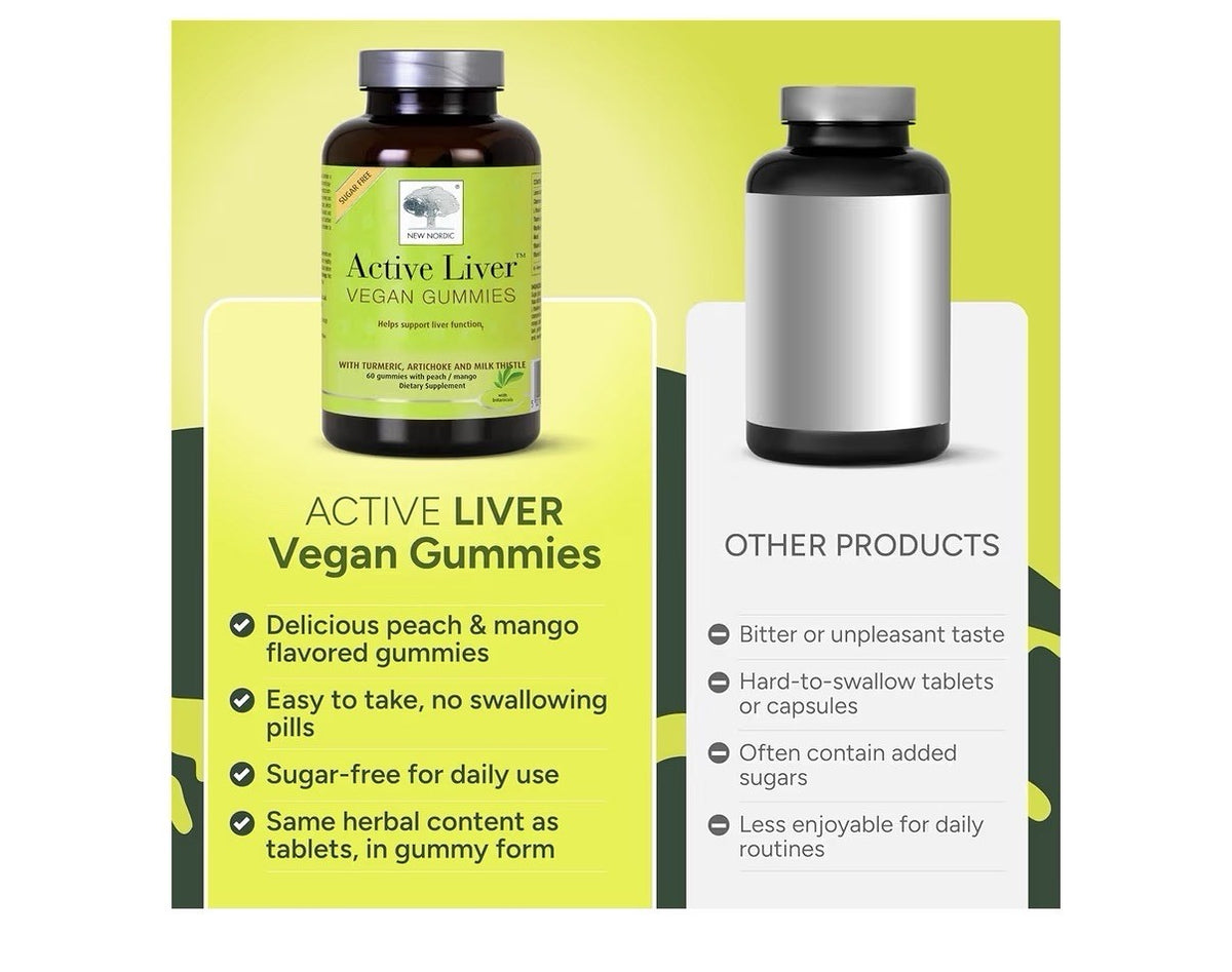 3 Pack NEW NORDIC Active Liver Vegan Gummies Helps Support Liver Function