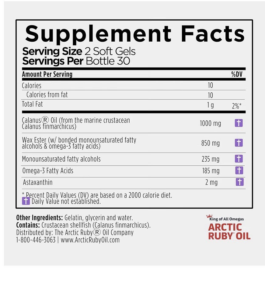 3 Pack Immunocorp Arctic Ruby Oil Omega 3 Astaxanthin Calanus Oil For Women, Men