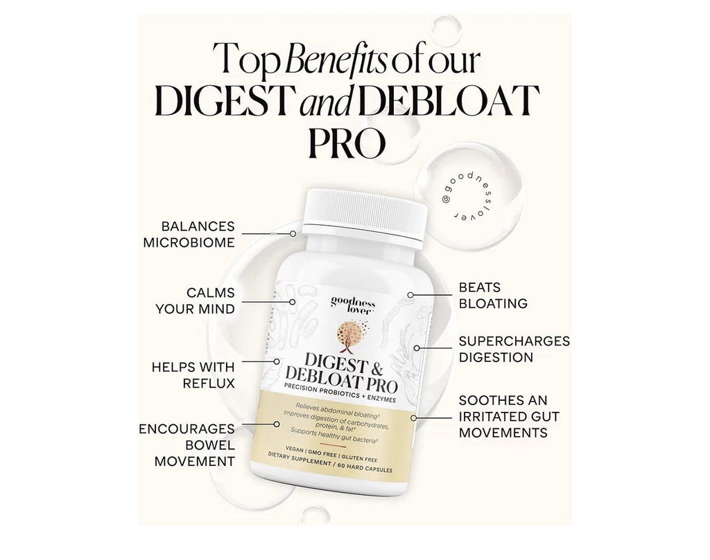 Goodness Lover Digest & Debloat Pro Natural Digestive Enzymes Probiotics 90 Caps