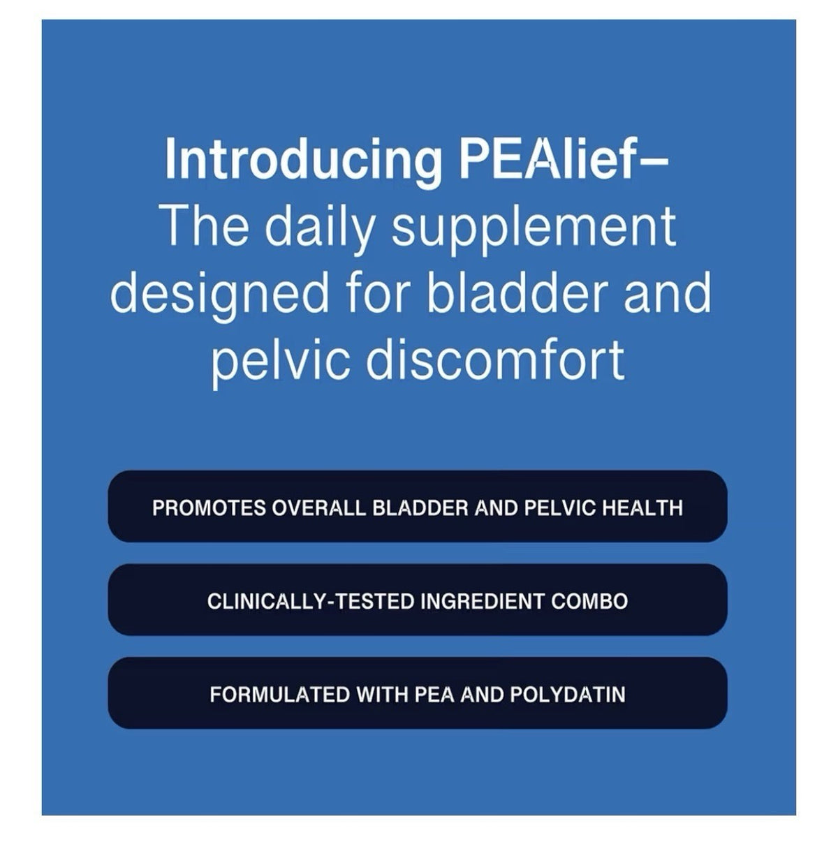 PEAlif Pea + Polydatin For Bladder Pelvic Discomfort Urinary Health Support 60ca