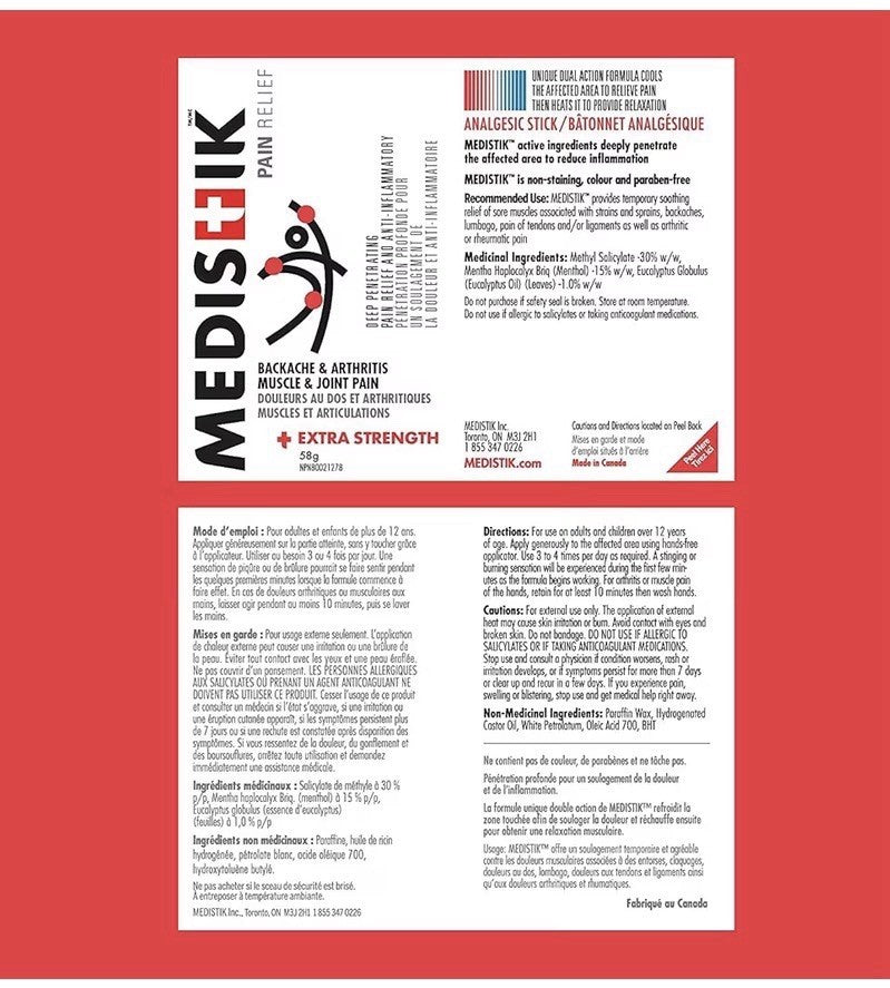 Medistik Dual Stick and Ice Bundle 58g + 89ml Backache Arthritis Joint Muscle