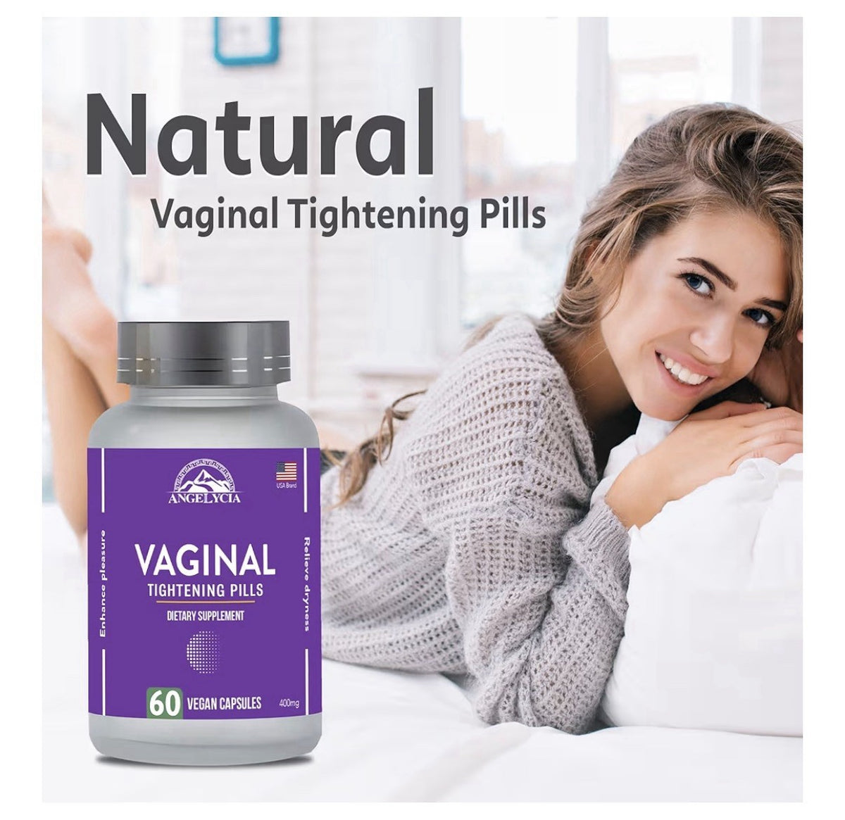 Angelicia Vaginal Tightening Pills Moisturizer Lubricate For Dryness 60 Capsules