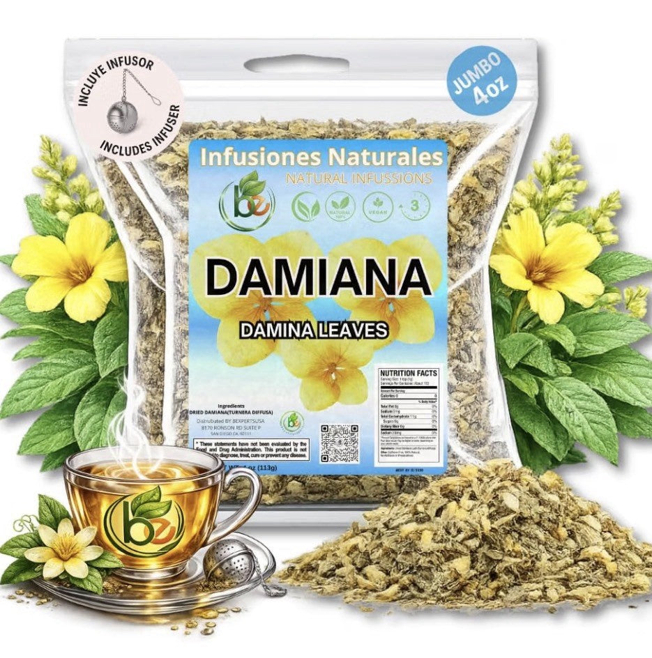 B-Experts Damiana Leaves Leaf Te Loose Herbal + Stainless Steel Tea Infuser 4 oz
