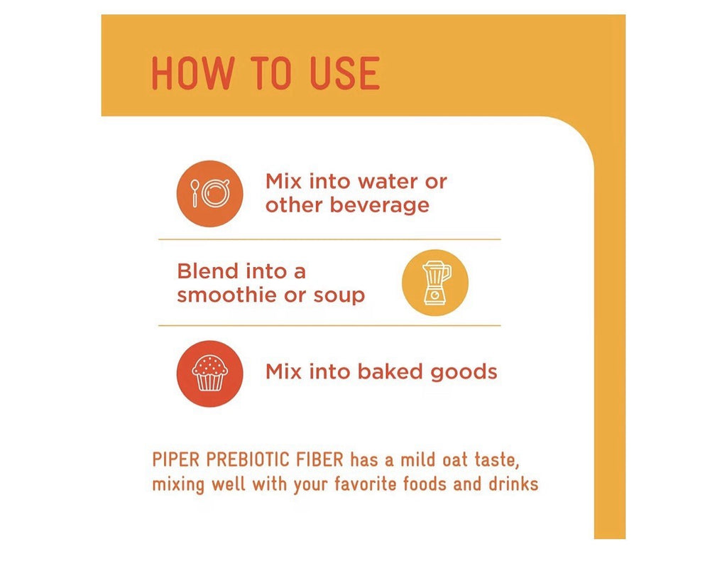 Piper Biosciences Oat Prebiotic Fiber Powder Healthy Blood Glucose Cholesterol
