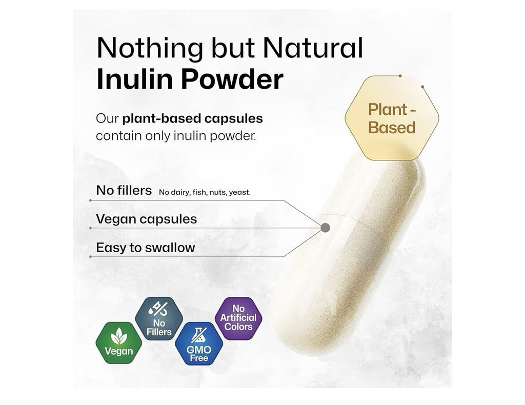 BIO KRAUTER Inulin 1200 MG from Chicory Root in Capsules Probiotic Finer 100caps