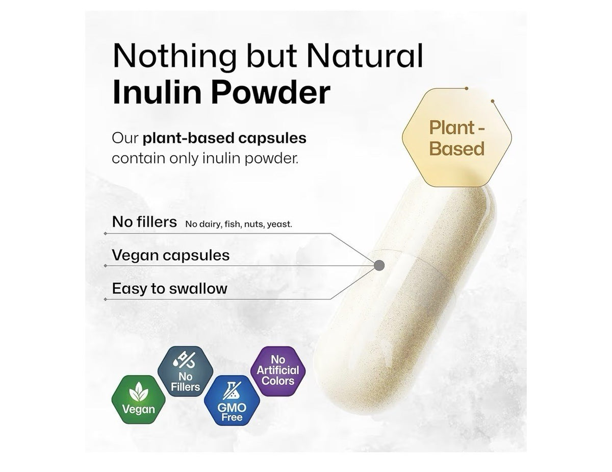BIO KRAUTER Inulin 1200 MG from Chicory Root in Capsules Probiotic Finer 100caps