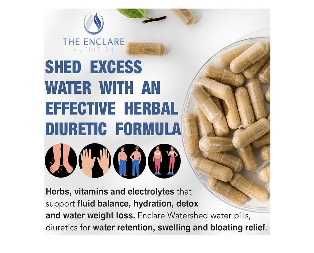 THE ENCLARE NUTRITION WATER SHED Flush Cleanse Energize Water Retention 3 Pack