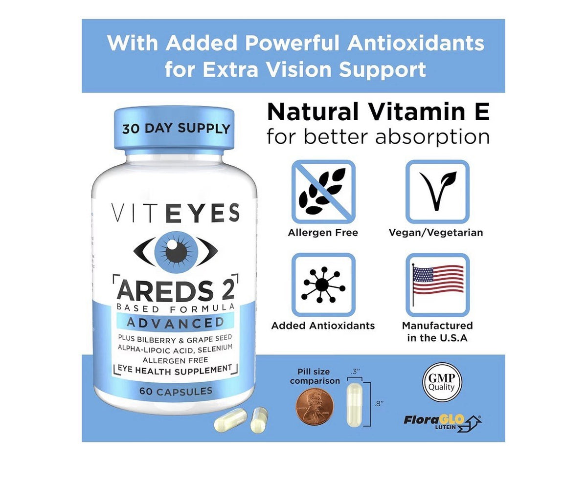 Viteyes AREDS 2 Advanced Based Formula Eye Macular Vision Health Support 60 caps