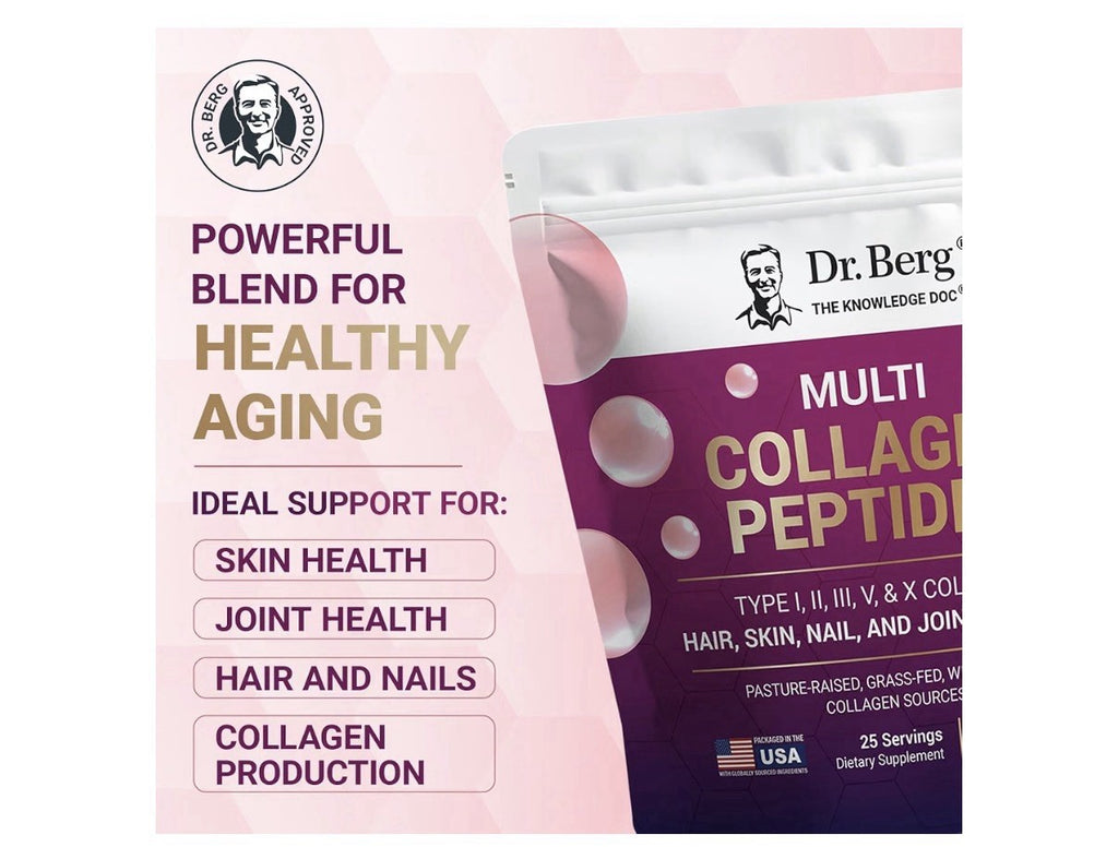 Dr. Berg Multi Collagen Peptides Powder Types I, II, III, V, X Unflavored Powder