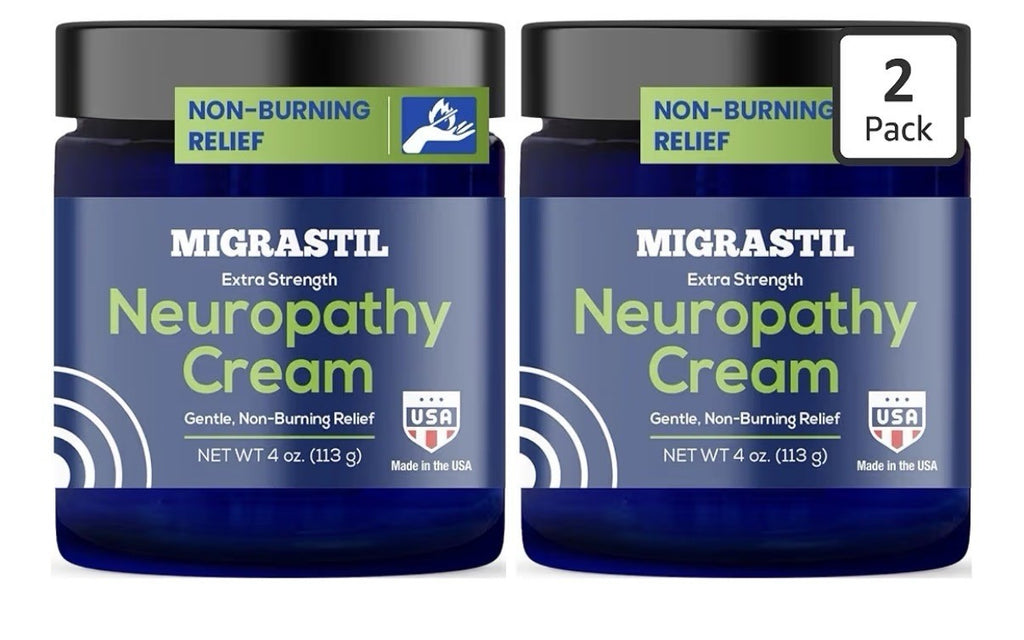 2Pack Migrastil Neuropathy Relief Cream Extra Strength for Feet Leg Hand Cooling