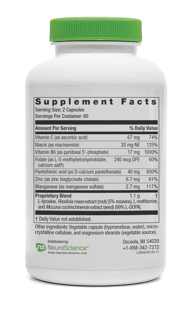 Neuroscience ExcitaPlus NeuroAdrenal Adrenal Support Cortisol Health 120 Capsule