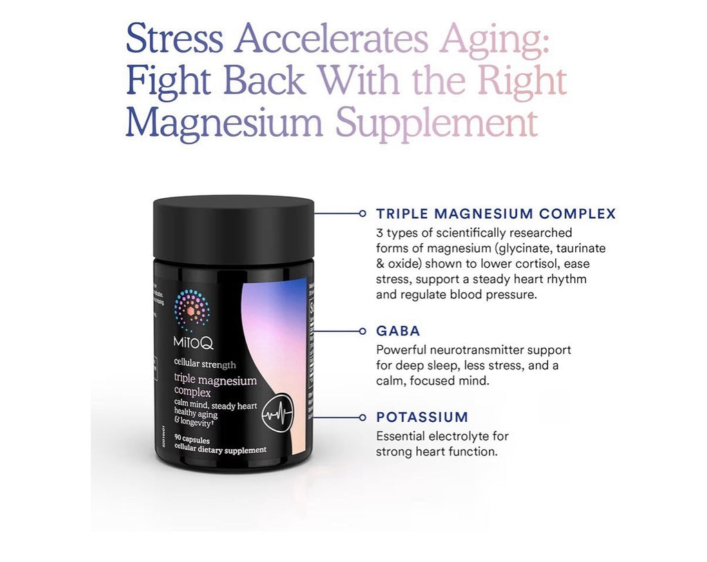 MitoQ Triple Magnesium Complex Cellular Strength Calm Mind Steady Heart 90 Caps