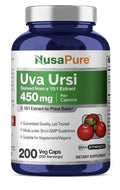 NusaPure Uva Ursi 450 mg Per Capsule 200 Veg Capsules 200 Servings