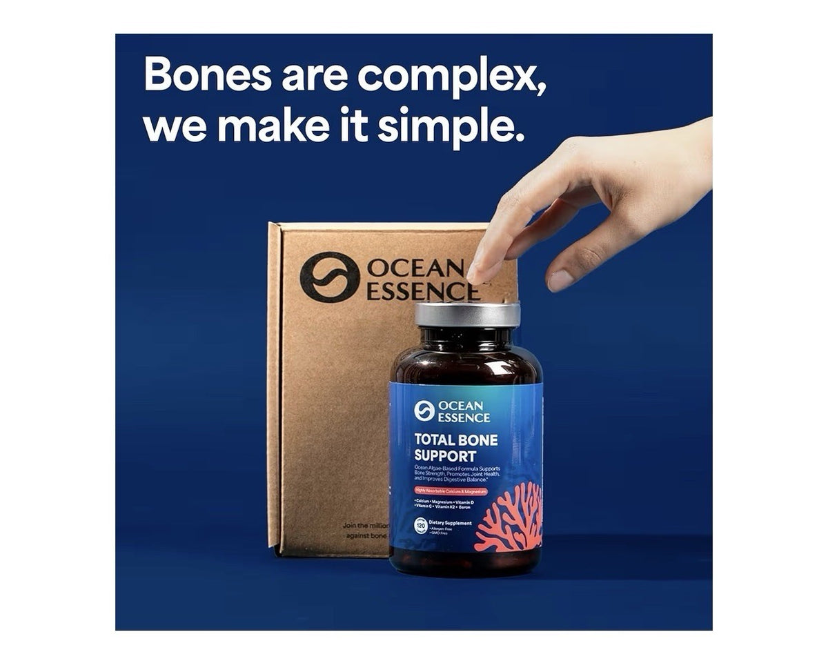 OCEAN ESSENCE Total Bone Support Plant-Based Algae Calcium Supplement 120capsule