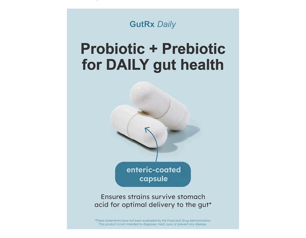 GutRX Daily Probiotics Digestive Gut Health for Women & Men 30 Capsules