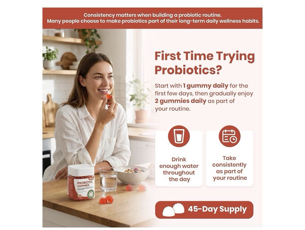 VEV Probiotic Gummies Supports Digestive Gut Flora Wellness For Women 90Gummuies