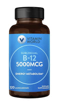 Vitamin World Vitamin B-12 5000 mcg Sublingual Energy Support 120 Microlozenges