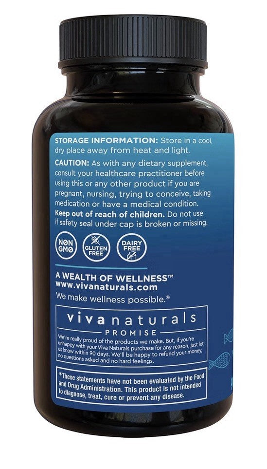 Viva Naturals Omega 3 Fish Oil Triple Strength EPA DHA For Women & Men 90softgel