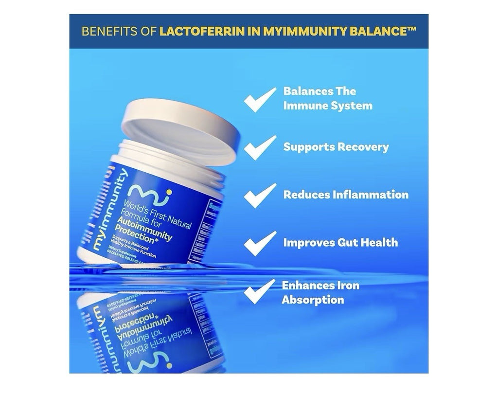MyImmunity Immune Balance Supplement Grass-Fed Lactoferrin Gut Digestive 60 Caps