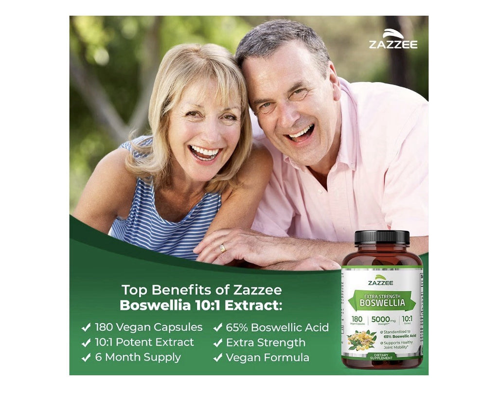 Zazzee Boswellia Supports Healthy Joint Mobility 6 Month Supply 180 Capsules