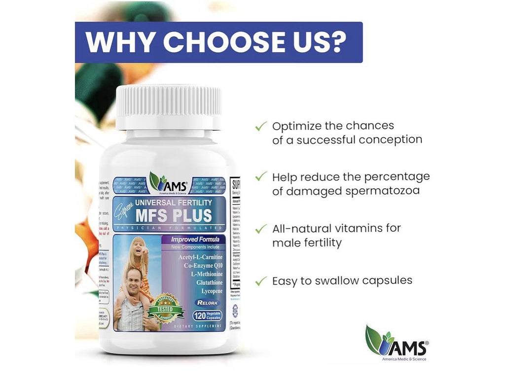 America Medic & Science MFS Plus Fertility Supplement for Men Sperm Booster 60ca