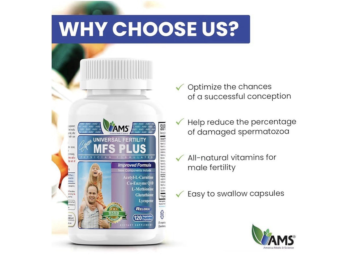 America Medic & Science MFS Plus Fertility Supplement for Men Sperm Booster 60ca