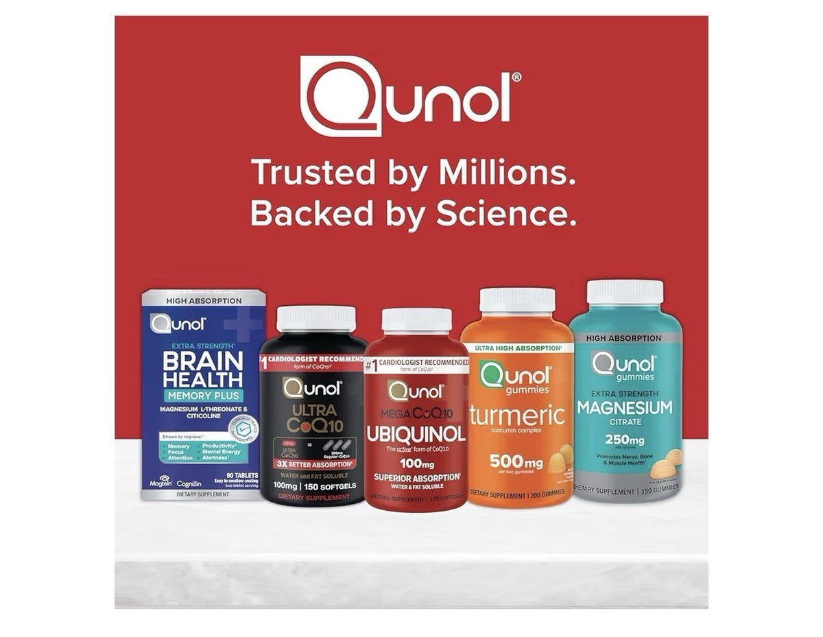 2 Pack Qunol Mega CoQ10 Ubiquinol 100mg Coenzyme Q10 Antioxidant Heart Health