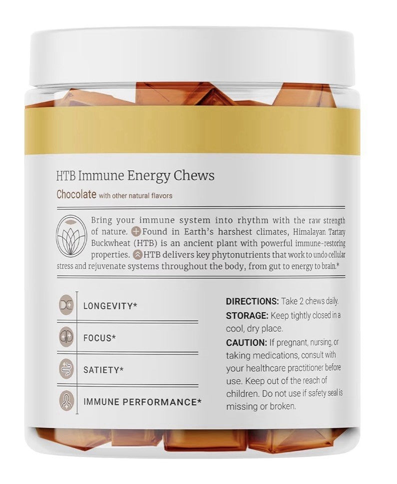 BIG BOLD HEALTH HTB Immune Energy Chews Organic Himalayan Tartary Chocolate 60ct
