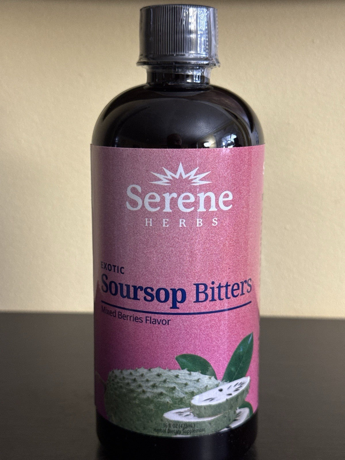 Serene Herbs Soursop Bitters Mixed Berries Gut Health Detox Vitality 16oz