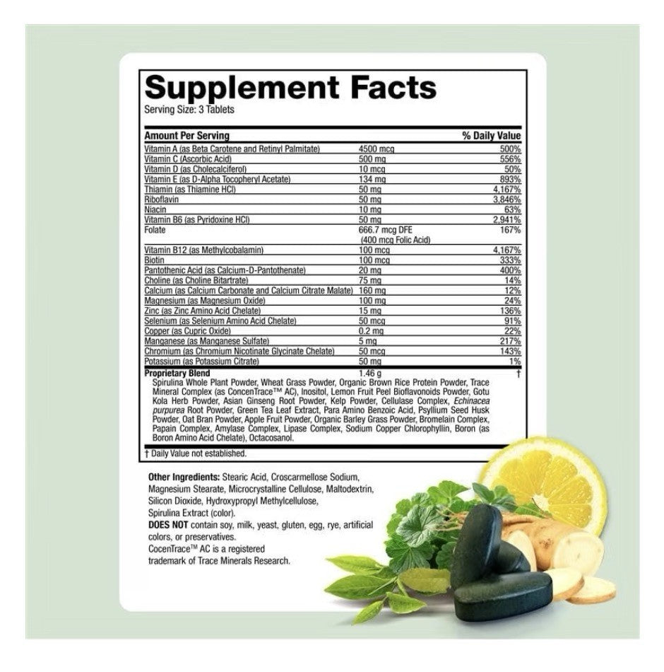Life's Fortune Multivitamin Mineral Energy Immunity Brain Overall Wellness 60Tab