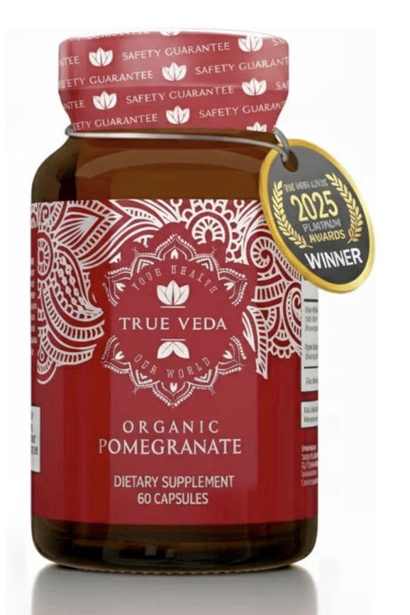 True Veda Organic Pomegranate Extract Supplement USDA Certified 60 Capsules