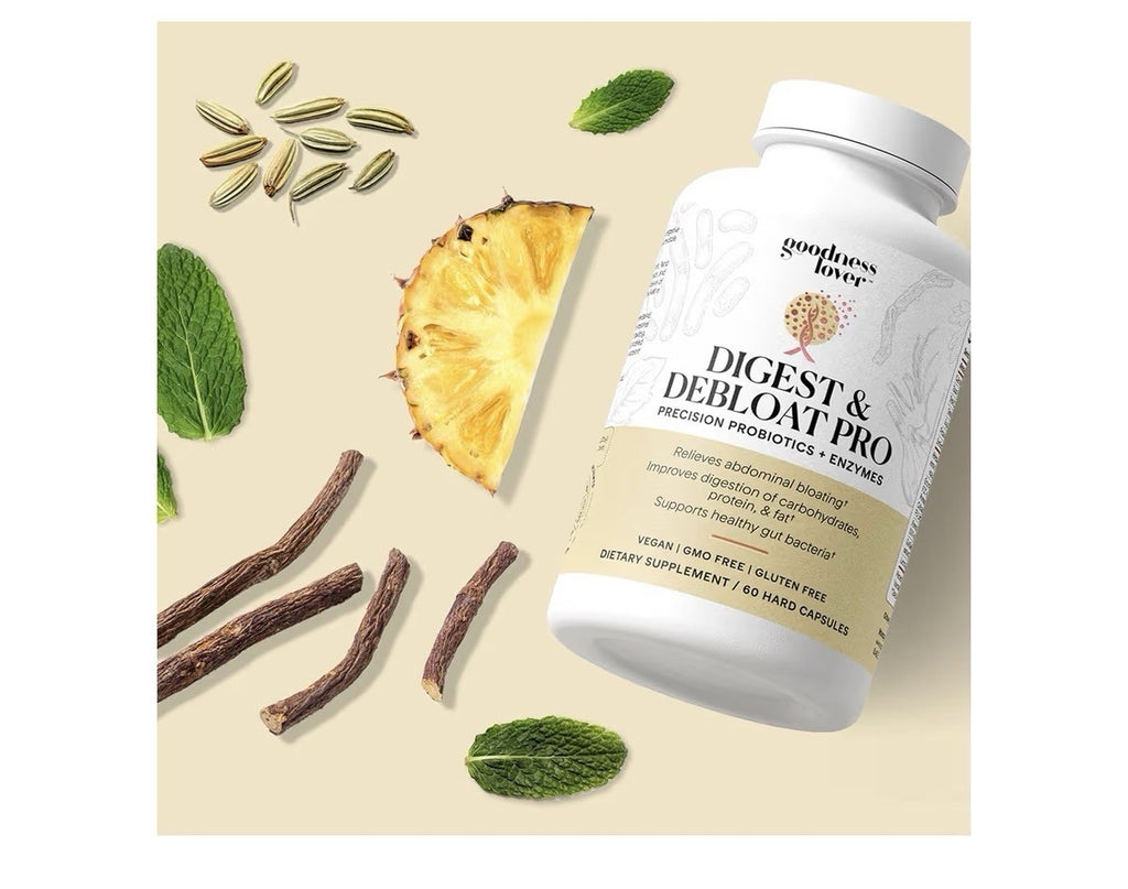 Goodness Lover Digest & Debloat Pro Natural Digestive Enzymes Probiotics 90 Caps