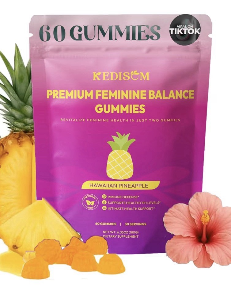 Kedisom Feminine Balance Hawaiian Pineapple Support Healthy PH Levels 60Gummies