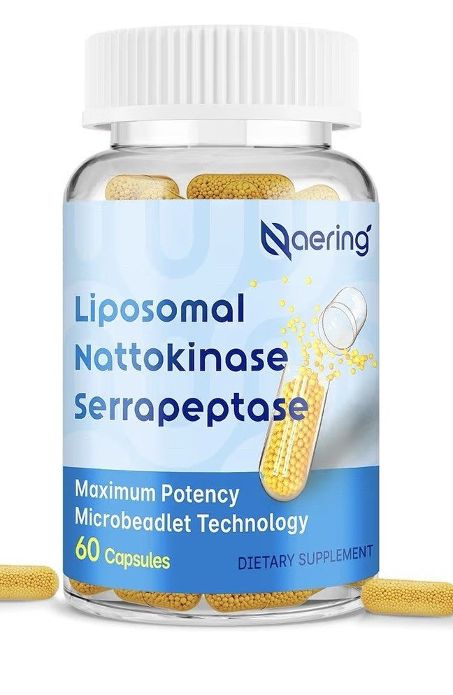 Naering Liposomal Nattokinase Serrapeptase Circulatory Digestive Health 2 Pack