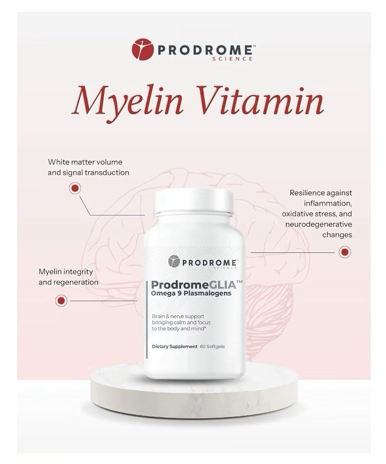 Prodrome ProdromeGLIA Omega 9 Plasmalogen Brain Nerve Support Focus Calm 60sgel