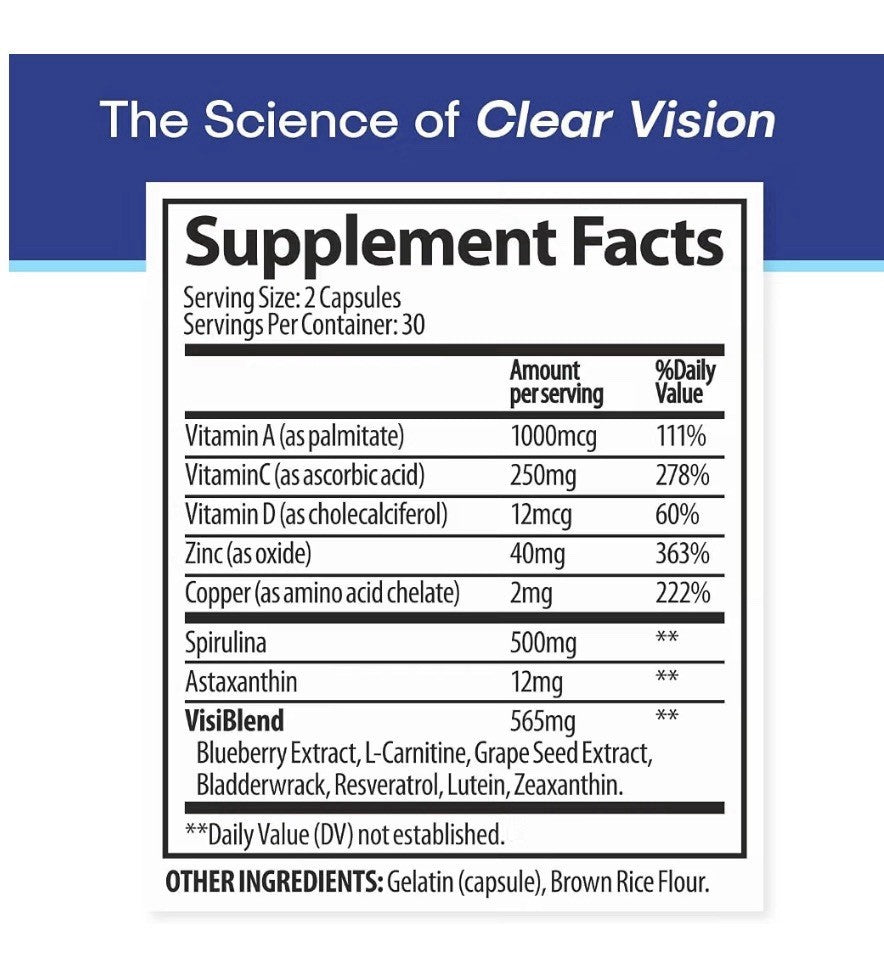 VisiUltra Eye Health Formula 14 Premium Ingredients Clear Vision 3 Pack