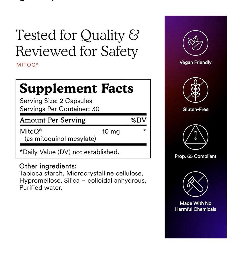3Pack MitoQ For Cell Vitality Pure Cellular Dietary Supplement Metabolic Support