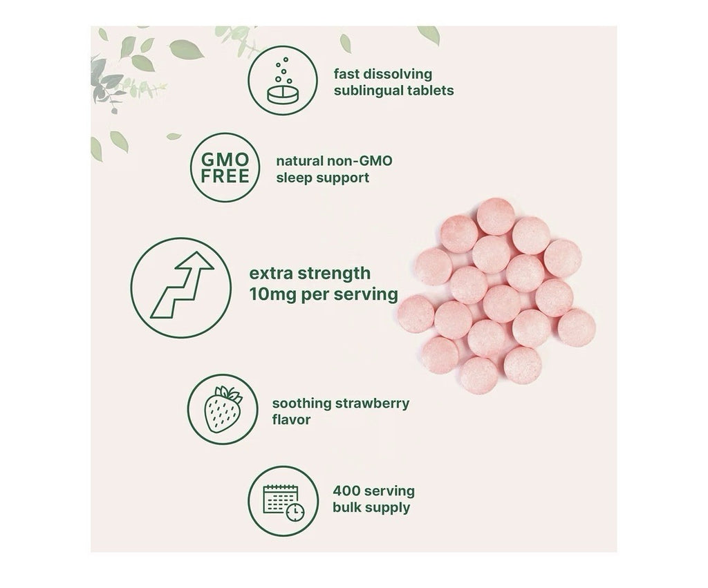 Micro Ingredients Melatonin 10mg 400 Dissolve Tablets Natural Strawberry Flavor